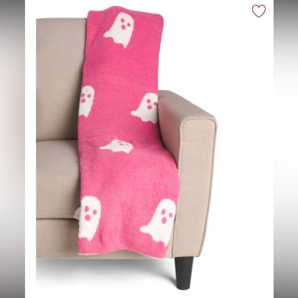 Viral Cupcakes & Cashmere hot pink reversible ghost Blanket